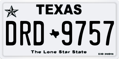 TX license plate DRD9757