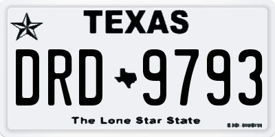 TX license plate DRD9793