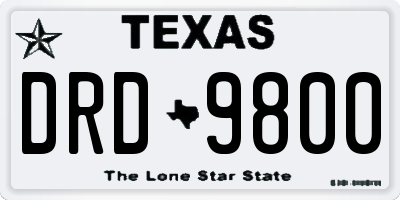 TX license plate DRD9800