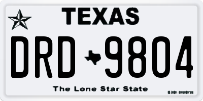 TX license plate DRD9804