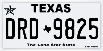 TX license plate DRD9825