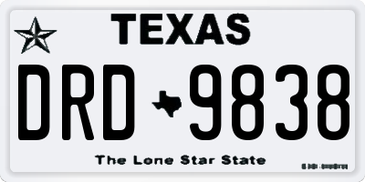 TX license plate DRD9838