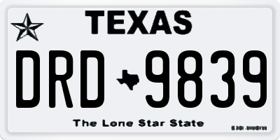 TX license plate DRD9839