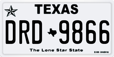 TX license plate DRD9866