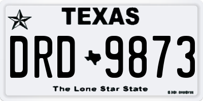 TX license plate DRD9873