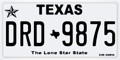 TX license plate DRD9875