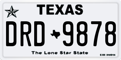 TX license plate DRD9878