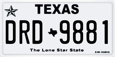 TX license plate DRD9881