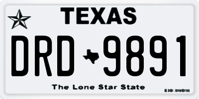 TX license plate DRD9891