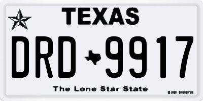 TX license plate DRD9917