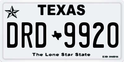 TX license plate DRD9920