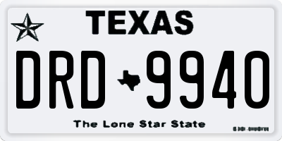 TX license plate DRD9940