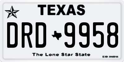 TX license plate DRD9958