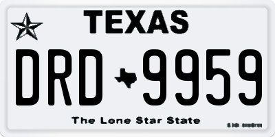 TX license plate DRD9959