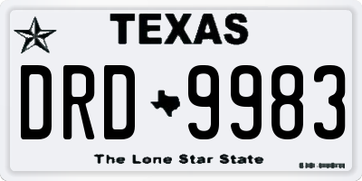 TX license plate DRD9983