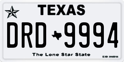 TX license plate DRD9994