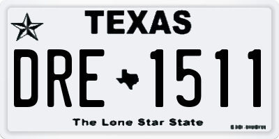 TX license plate DRE1511