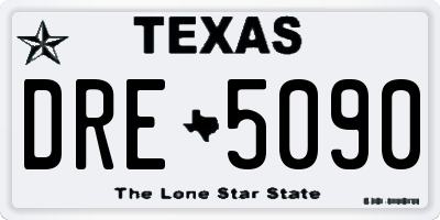 TX license plate DRE5090