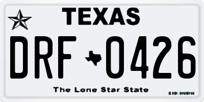 TX license plate DRF0426