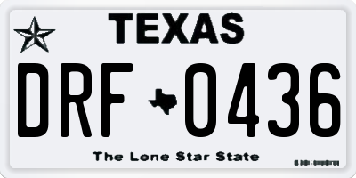 TX license plate DRF0436