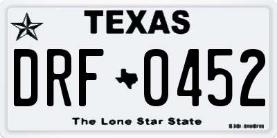 TX license plate DRF0452