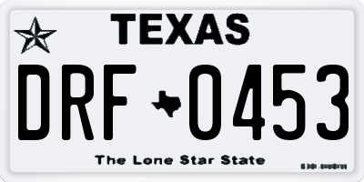 TX license plate DRF0453