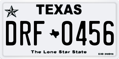 TX license plate DRF0456