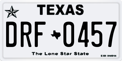 TX license plate DRF0457