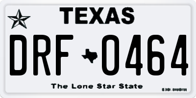 TX license plate DRF0464