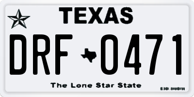 TX license plate DRF0471