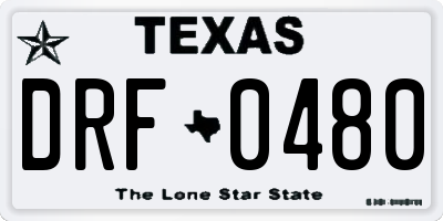 TX license plate DRF0480