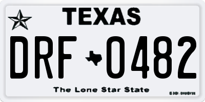 TX license plate DRF0482