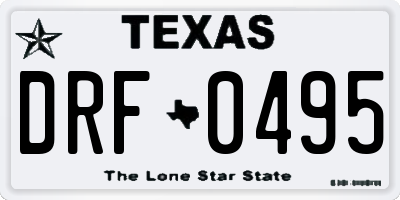 TX license plate DRF0495