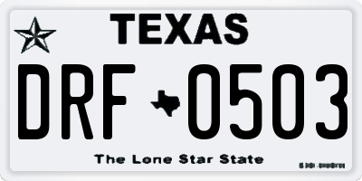 TX license plate DRF0503