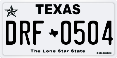 TX license plate DRF0504