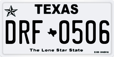 TX license plate DRF0506