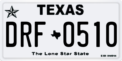 TX license plate DRF0510