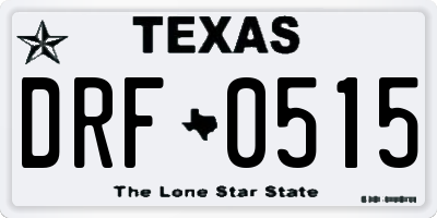 TX license plate DRF0515