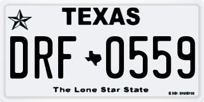 TX license plate DRF0559