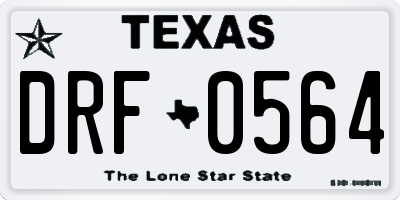 TX license plate DRF0564