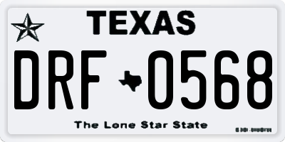 TX license plate DRF0568