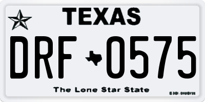 TX license plate DRF0575