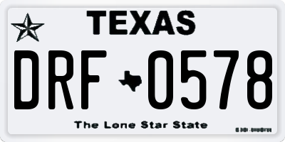 TX license plate DRF0578