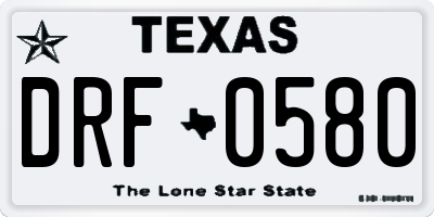 TX license plate DRF0580