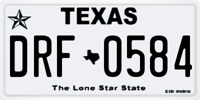 TX license plate DRF0584