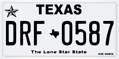 TX license plate DRF0587