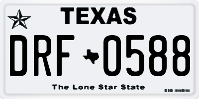 TX license plate DRF0588