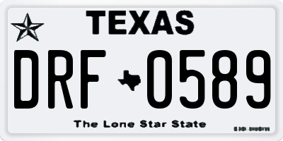 TX license plate DRF0589