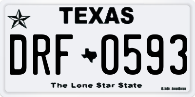 TX license plate DRF0593