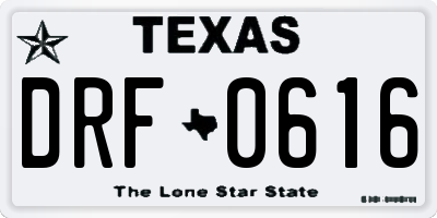 TX license plate DRF0616